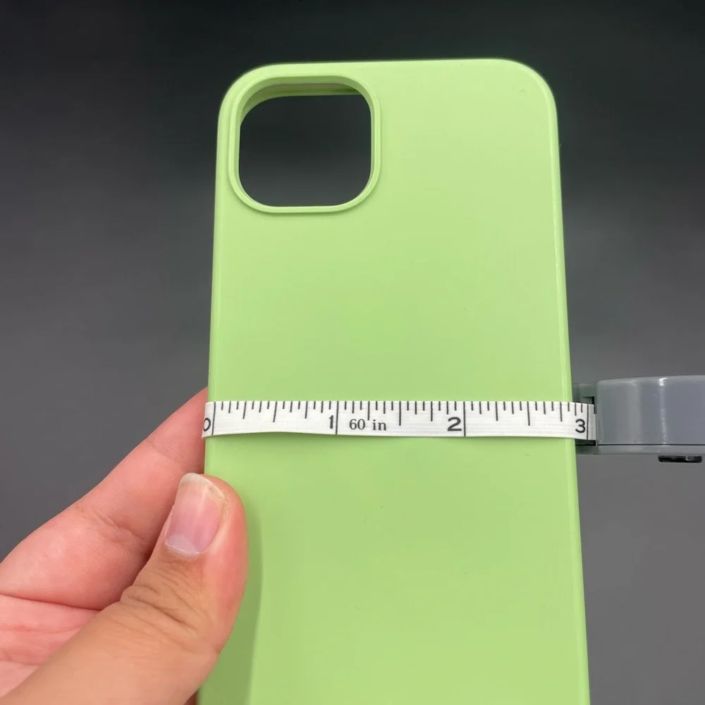 iPhone 13 case plain green silicone phone case